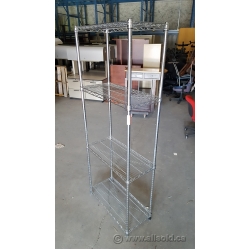 Chrome Metal 4 Shelf Tube Leg Racking